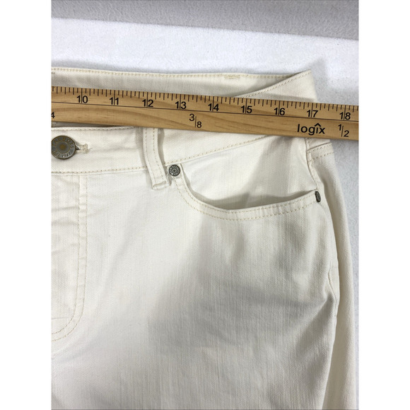 Talbots Slim Ankle Jeans Womens Size 14W Cream Straight Stretch Pockets - Picture 7 of 11